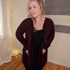 Deep Burgundy Cozy Knit Sweater